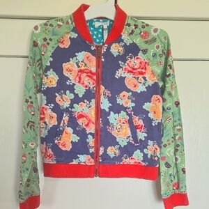 Matilda Jane Red and Green Bomber Jacket